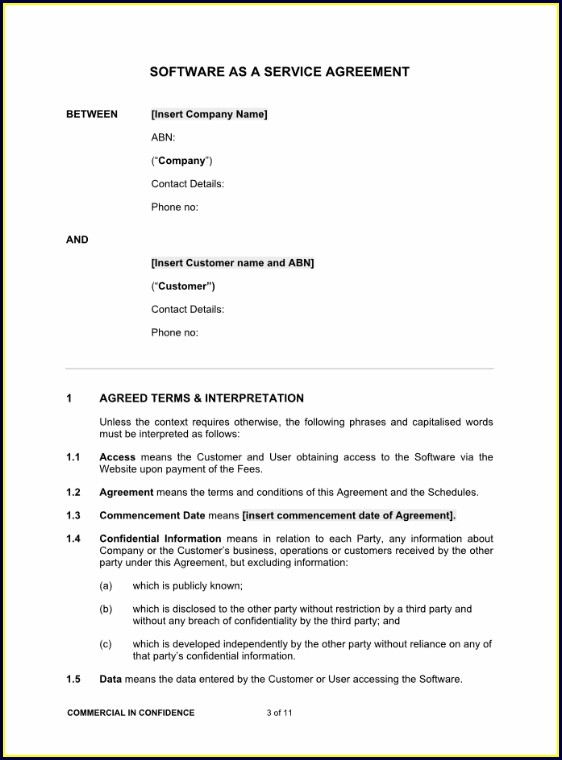 Saas Contract Template Free Saas Contract Template Free