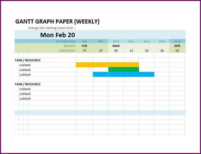 Simple Weekly Gantt Chart Template Simple Weekly Gantt Chart Template