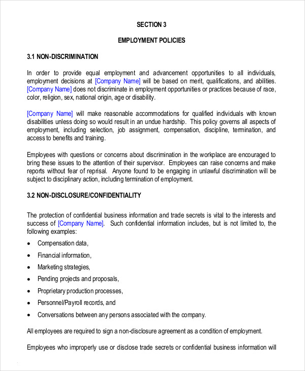 Small Business Employee Handbook Template Small Business Employee Handbook Template