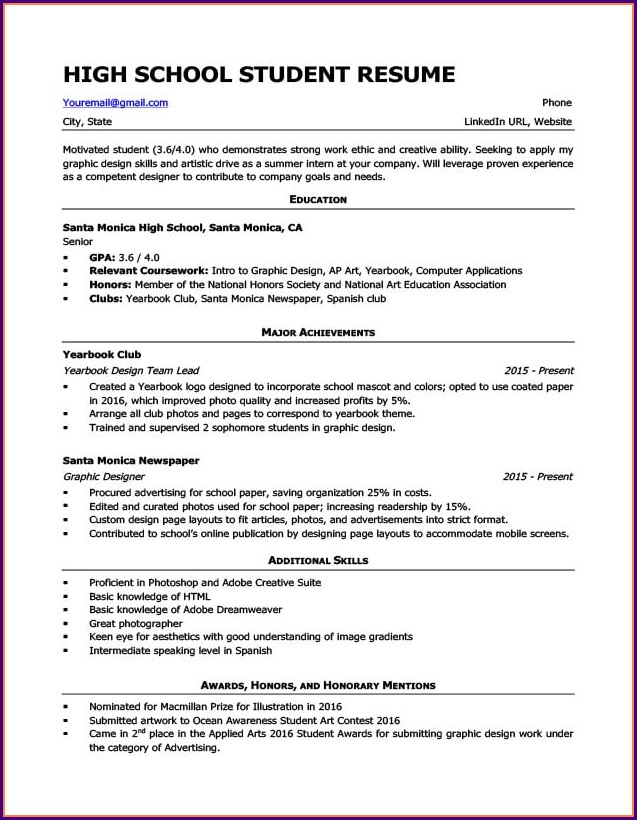 Student My First Resume Template Student My First Resume Template
