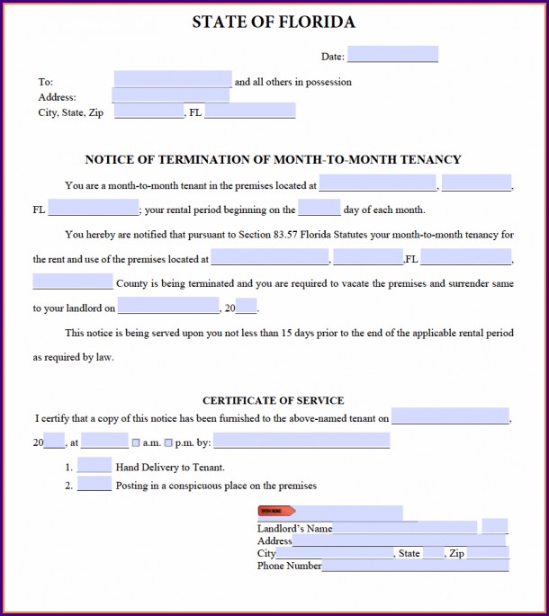 Template Eviction Notice Florida Template Eviction Notice Florida