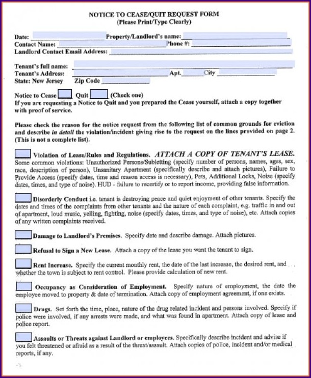 Template Eviction Notice Nj Template Eviction Notice Nj
