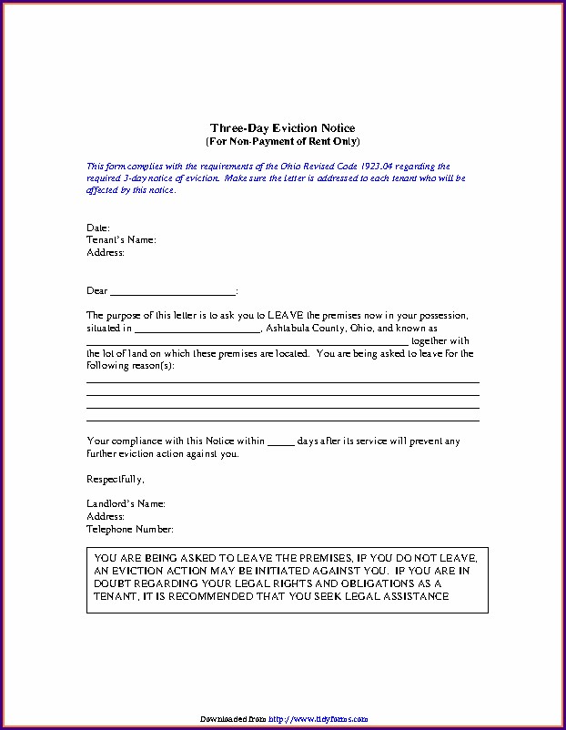 Template Eviction Notice Ohio Template Eviction Notice Ohio