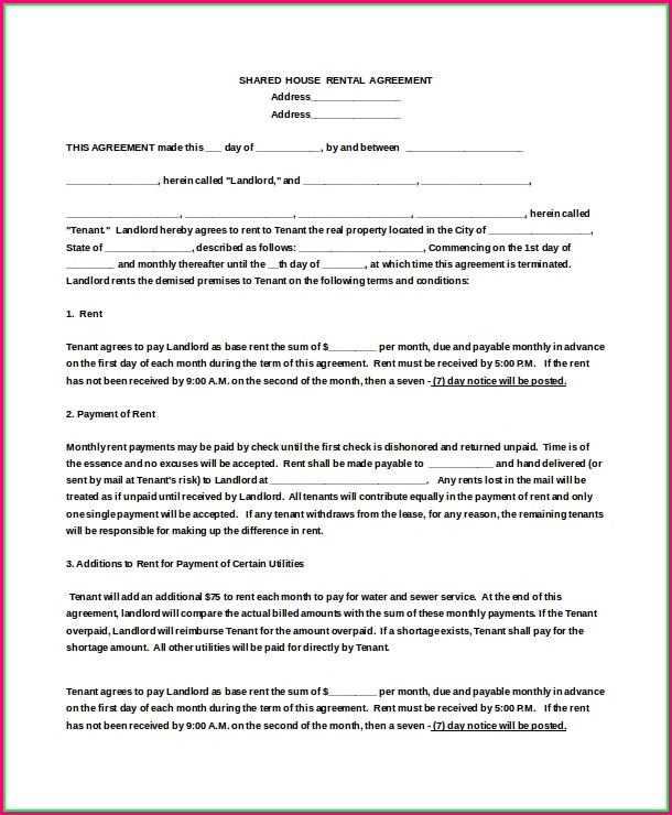 Template Of Lease Agreement For Property Template Of Lease Agreement For Property