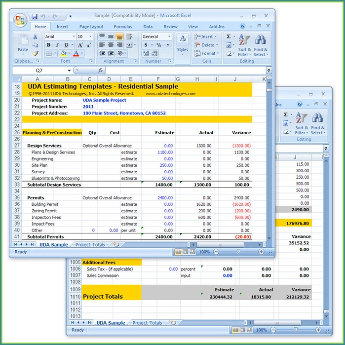 Template Residential Construction Estimating Spreadsheets Template Residential Construction Estimating Spreadsheets