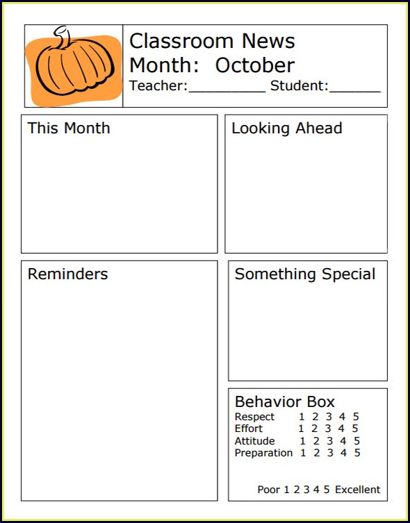 Weekly Classroom Newsletter Template Free Weekly Classroom Newsletter Template Free