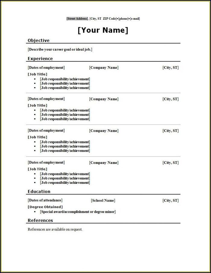 Word Free Blank Resume Templates Download Word Free Blank Resume Templates Download