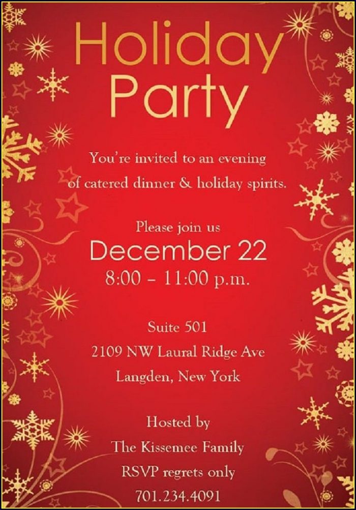 Word Holiday Invitation Templates Word Holiday Invitation Templates