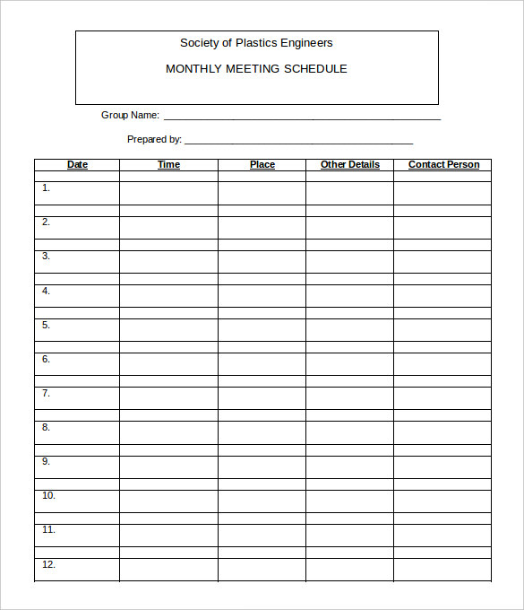 Work Schedule Monthly Template Work Schedule Monthly Template