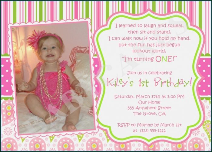 1st Birthday Invitations Templates With Photo Free 1st Birthday Invitations Templates With Photo Free