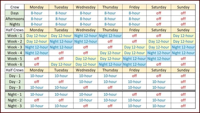 24 Hour Shift Schedule Template 24 Hour Shift Schedule Template