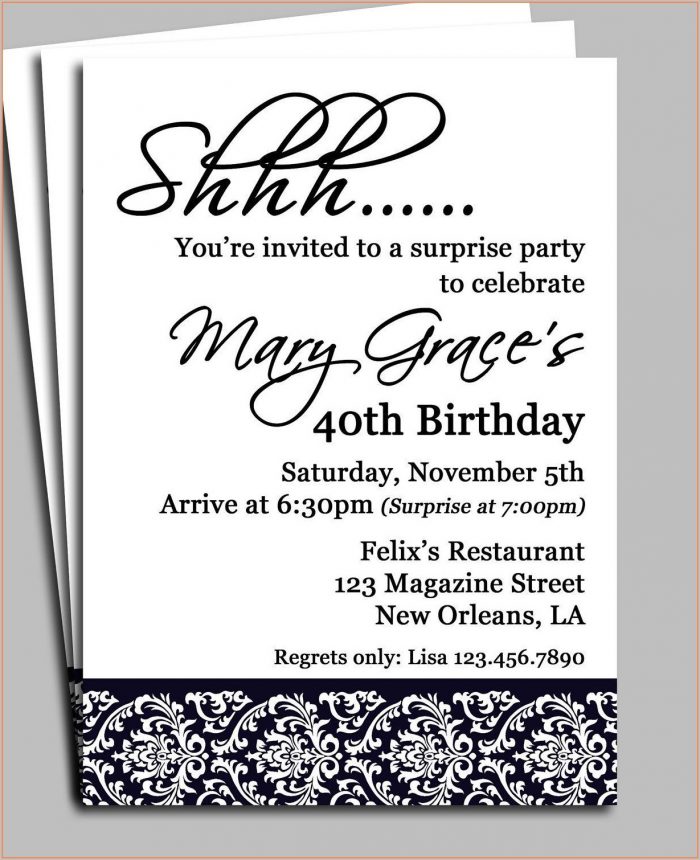 40th Birthday Party Invitation Templates 40th Birthday Party Invitation Templates