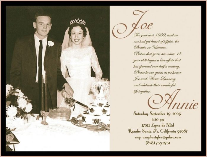 50th Wedding Anniversary Invitations Templates 50th Wedding Anniversary Invitations Templates