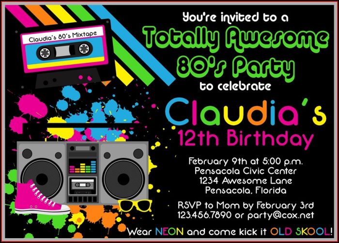 80s Party Invitation Template Free 80s Party Invitation Template Free