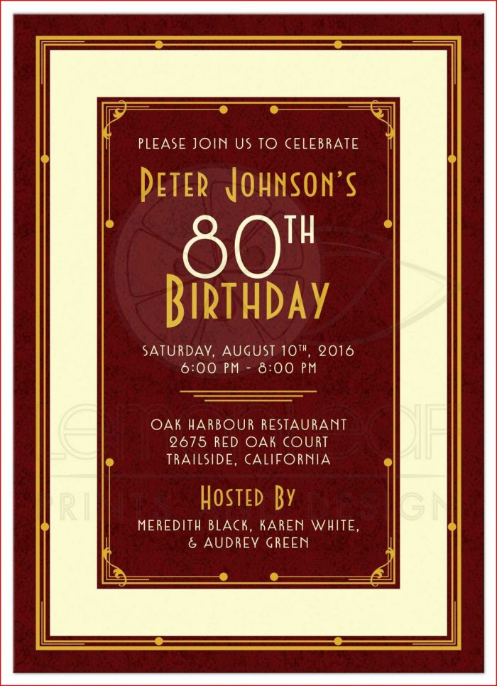 80th Birthday Invitation Templates Free Download 80th Birthday Invitation Templates Free Download
