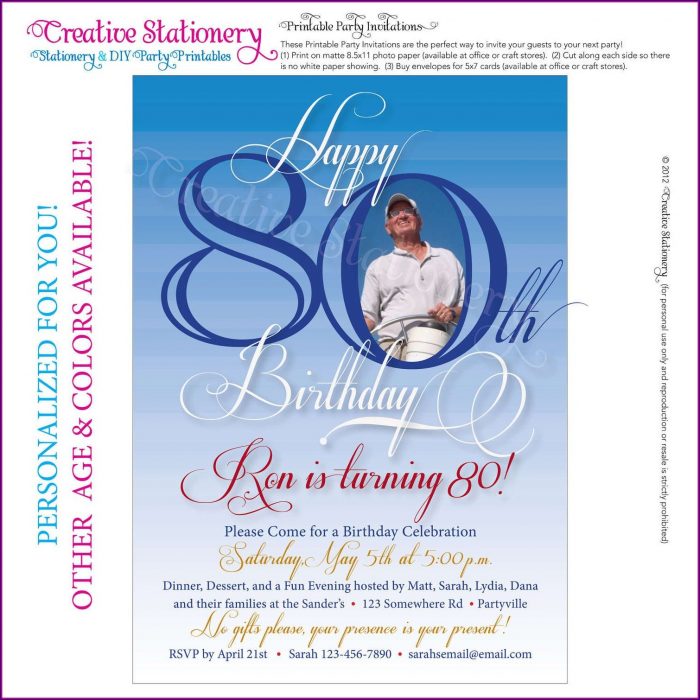 80th Birthday Invitations Templates Free 80th Birthday Invitations Templates Free