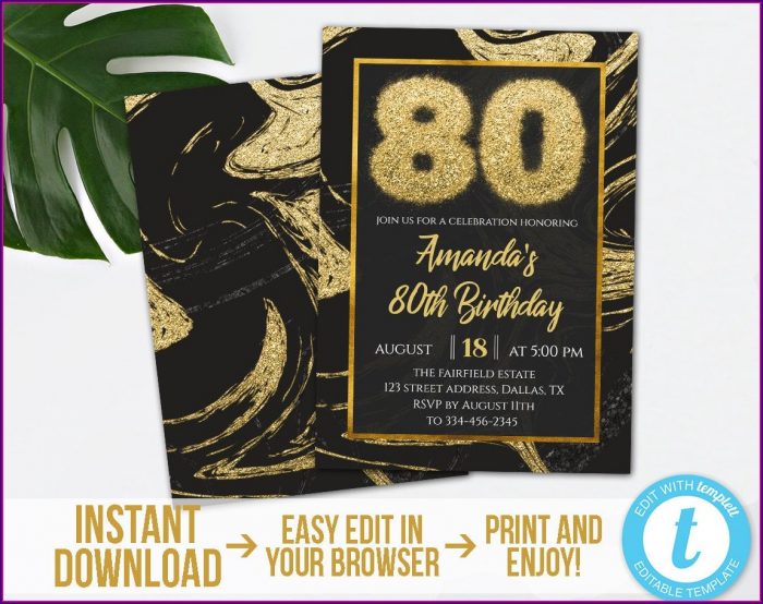 80th Birthday Party Invitations Templates Free Download 80th Birthday Party Invitations Templates Free Download