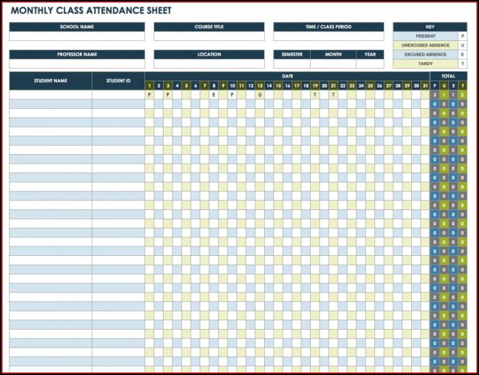 Attendance Tracking Spreadsheet Template Attendance Tracking Spreadsheet Template