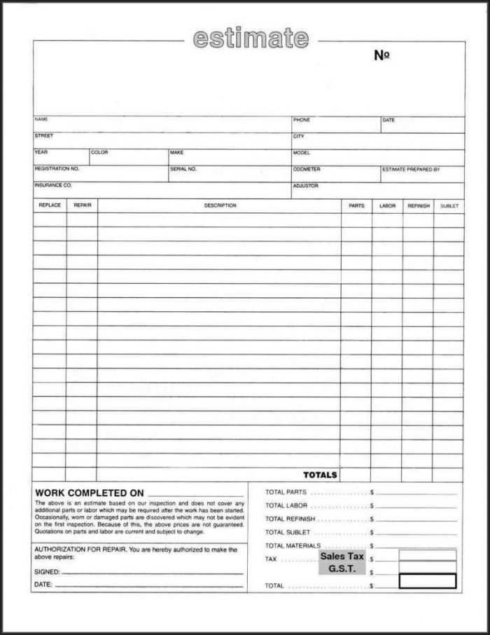 Auto Body Shop Invoice Template Auto Body Shop Invoice Template