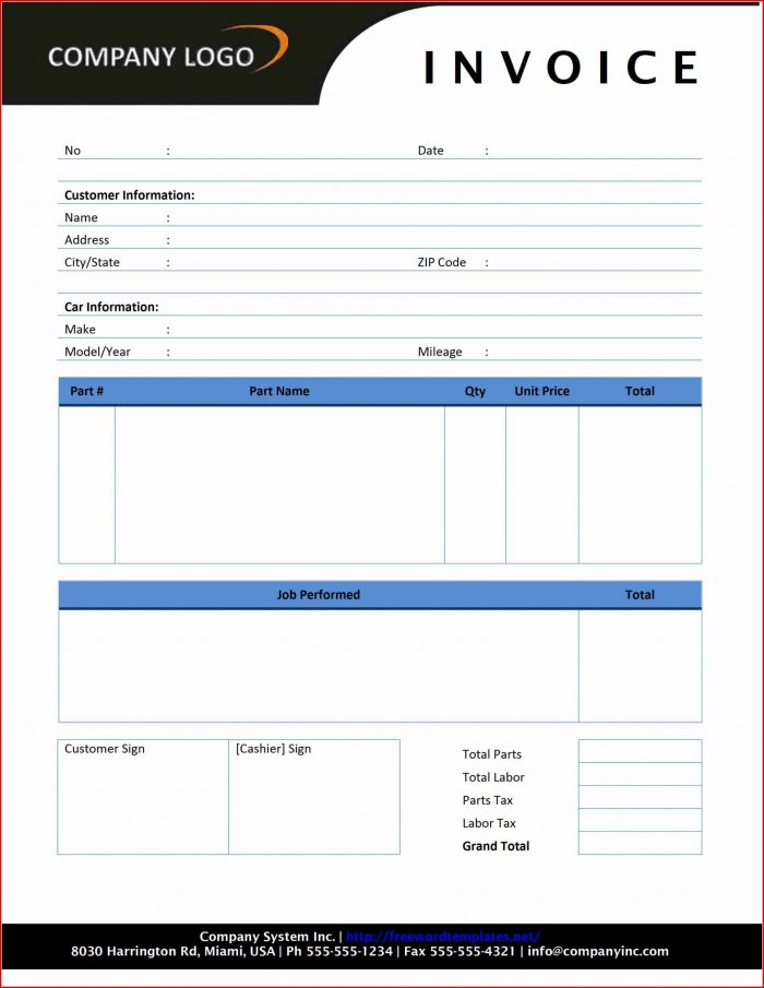 Auto Glass Repair Receipt Template Auto Glass Repair Receipt Template