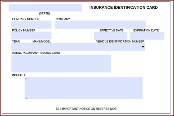Auto Insurance Id Card Template Auto Insurance Id Card Template