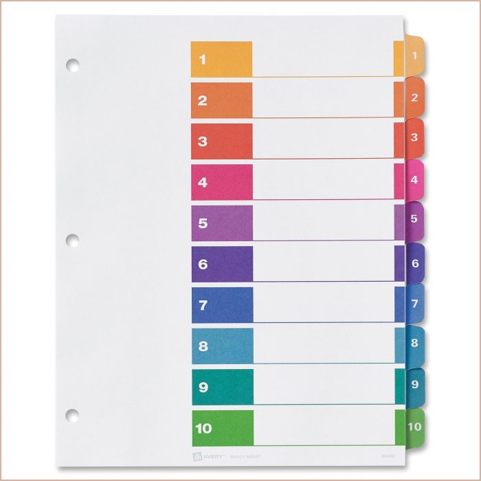 Avery Table Of Contents Template 15 Tab Avery Table Of Contents Template 15 Tab