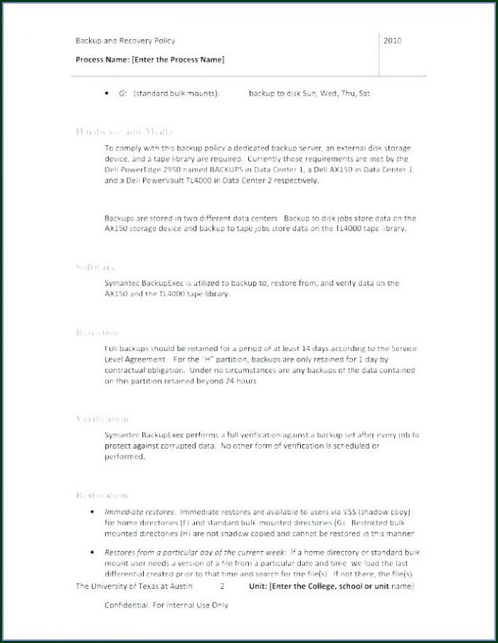 Backup And Recovery Policy Template Backup And Recovery Policy Template