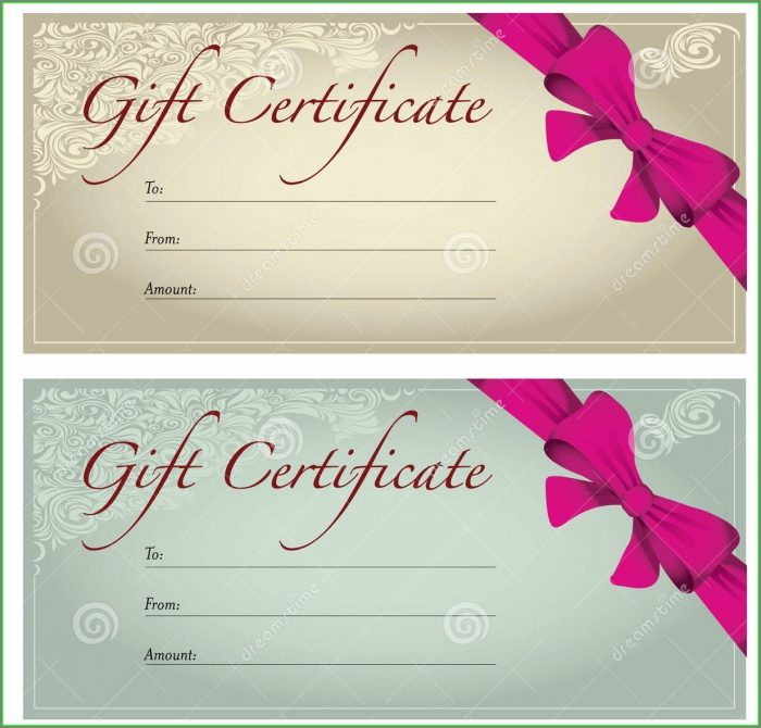 Beauty Gift Certificate Template Free Beauty Gift Certificate Template Free