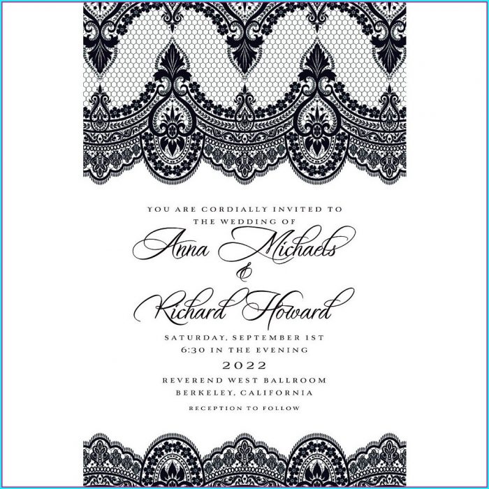 Black And White Wedding Invitations Templates Black And White Wedding Invitations Templates