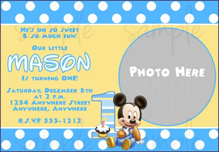 Blank Baby Mickey Mouse Invitation Template Blank Baby Mickey Mouse Invitation Template