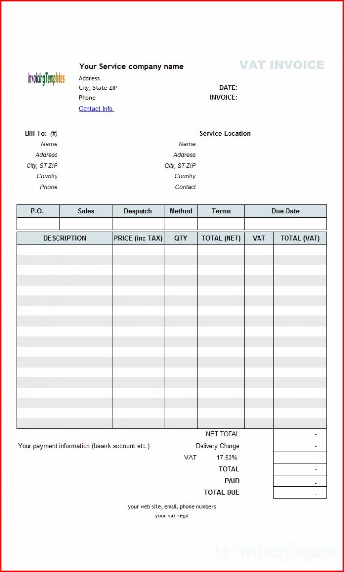 Blank Downloadable Free Printable Invoice Templates Blank Downloadable Free Printable Invoice Templates