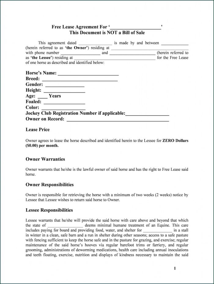Blank Free Lease Template Blank Free Lease Template