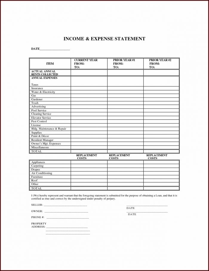 Blank Income Statement Template Excel Blank Income Statement Template Excel