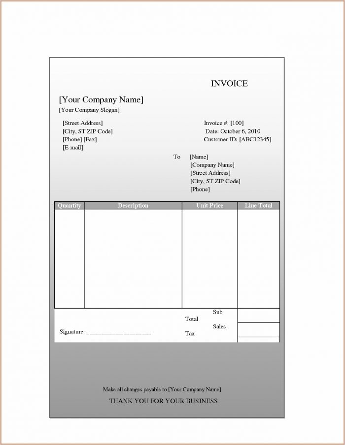Blank Invoice Template For Mac Blank Invoice Template For Mac