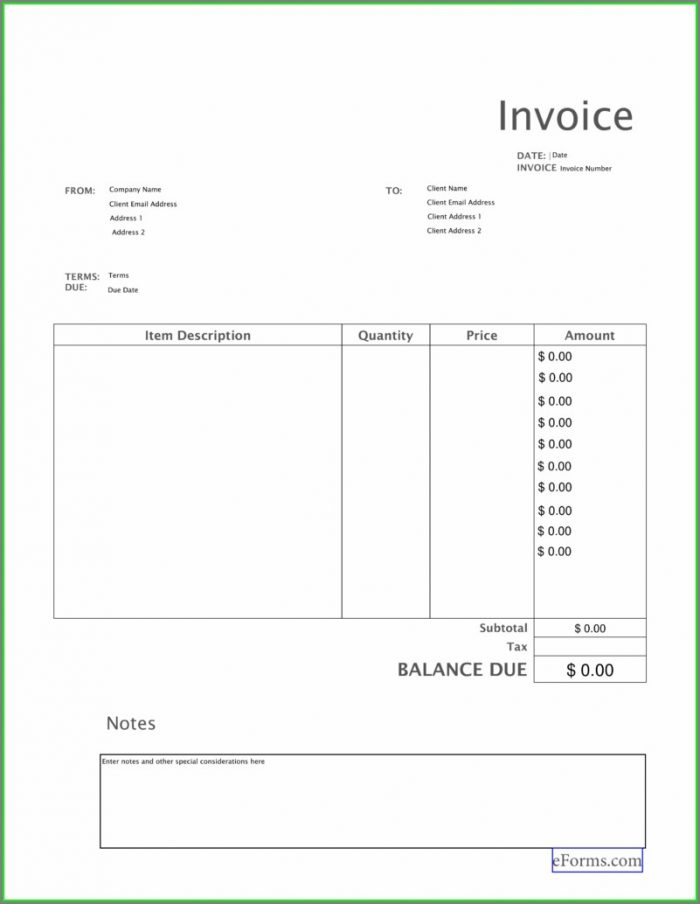 Blank Invoice Template Free Download Blank Invoice Template Free Download