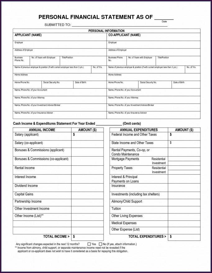 Blank Printable Profit And Loss Statement Template Blank Printable Profit And Loss Statement Template
