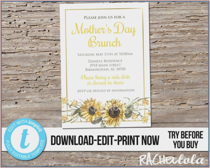 Blank Sunflower Invitation Template Blank Sunflower Invitation Template