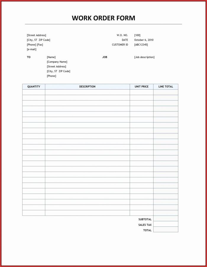 Blank Template Free Printable Invoice Form Blank Template Free Printable Invoice Form