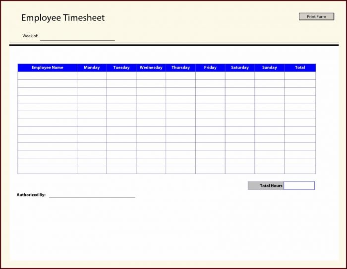 Blank Timesheet Template Free Blank Timesheet Template Free