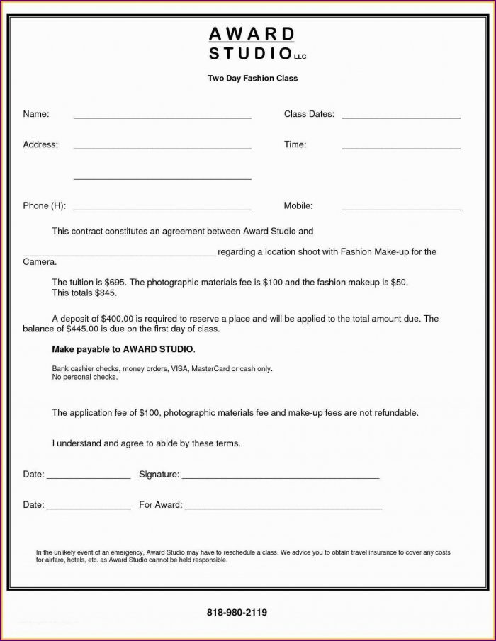 Bridal Hair And Makeup Contract Template Bridal Hair And Makeup Contract Template
