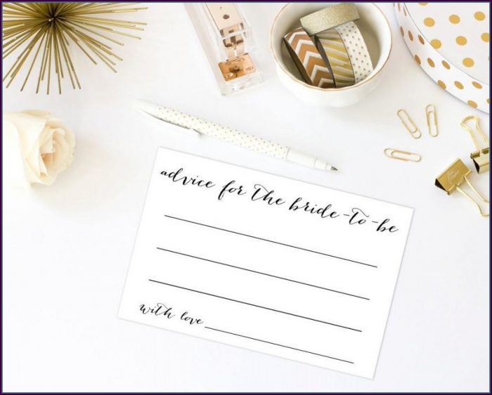 Bridal Shower Advice Cards Template Bridal Shower Advice Cards Template