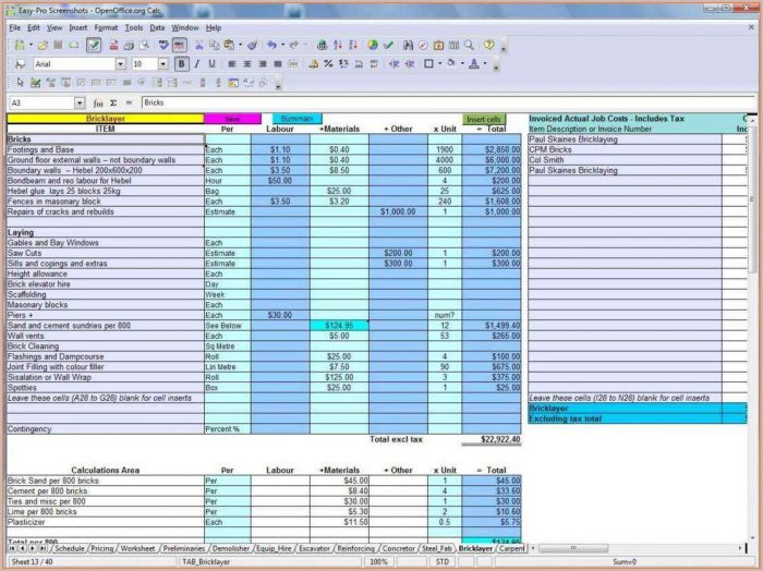 Builders Estimate Template Uk Builders Estimate Template Uk