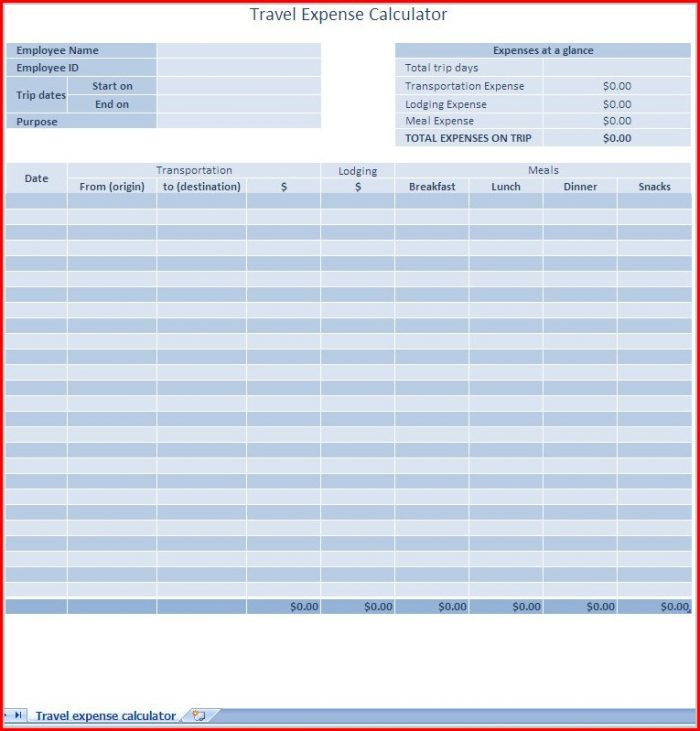 Business Expense Report Template Excel Business Expense Report Template Excel