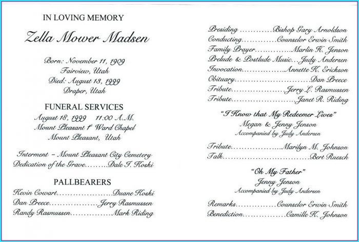 Catholic Funeral Mass Program Template Free Catholic Funeral Mass Program Template Free
