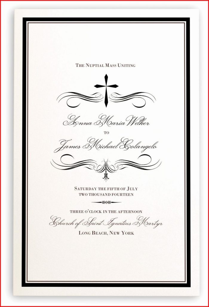 Catholic Wedding Mass Program Template Catholic Wedding Mass Program Template