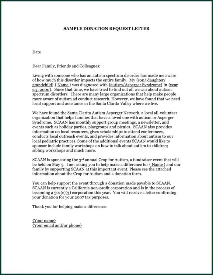 Charity Donation Letter Template Charity Donation Letter Template