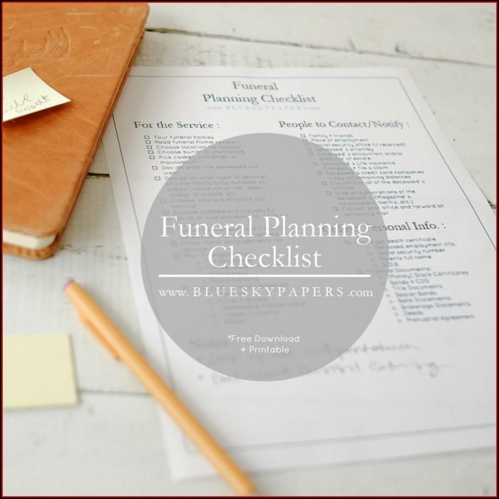 Checklist Template Funeral Planning Checklist Pdf Checklist Template Funeral Planning Checklist Pdf