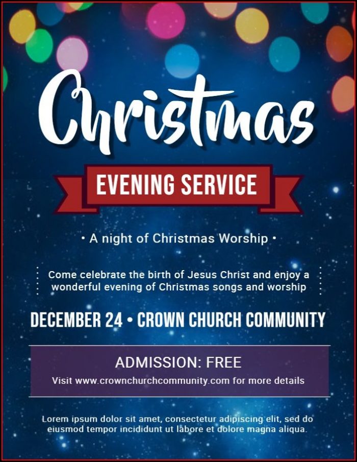 Christian Christmas Flyer Template Free Christian Christmas Flyer Template Free