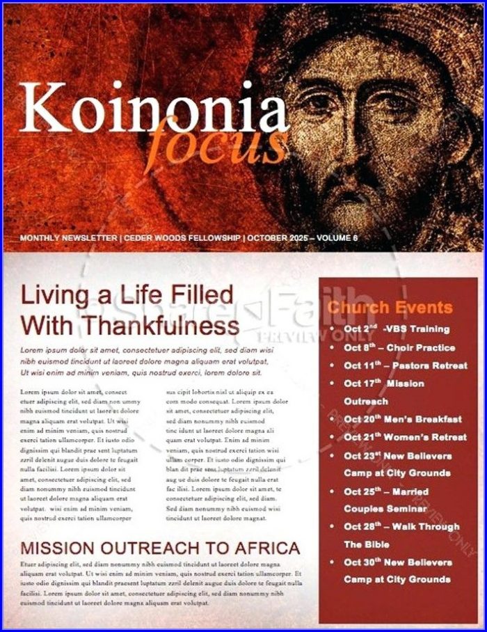 Christian Newsletter Templates Free Christian Newsletter Templates Free