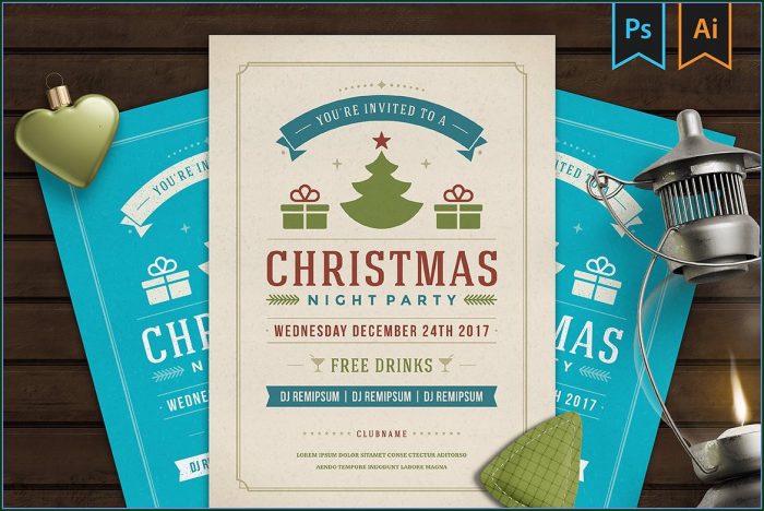Christmas Invitation Flyer Template Free Christmas Invitation Flyer Template Free
